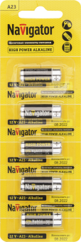 1Элементы питания и аккумуляторы элемент питания nbt-ne-a23-bp5 | 61464 | navigator выгодная цена