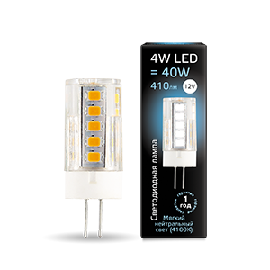1Лампы (источники света) лампа светодиодная led 4вт g4 12в 4100к керамика | 207307204 | gauss выгодная цена
