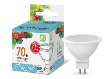 1Лампы (источники света) лампа светодиодная led-jcdr-standard 7.5вт 230в gu5.3 4000к 675лм | 4690612001456 | asd выгодная цена