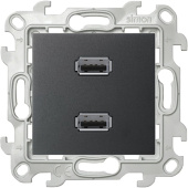 Розетки, выключатели, звонки электрические simon 24 графит коннектор 2хusb | 2411090-038 | simon выгодная цена