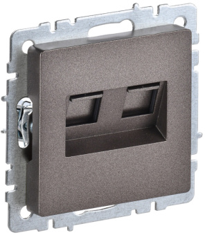 1Розетки, выключатели, звонки электрические brite розетка комп. 2-ая rj45 кат.5e рк10-2-бртб темная бронза | br-k20-1-k45 | iek выгодная цена