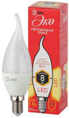 Лампы (источники света) лампа светодиодная red line eco led bxs-8w-827-e14 8вт свеча на ветру теплый белый свет | б0040883 | эра выгодная цена