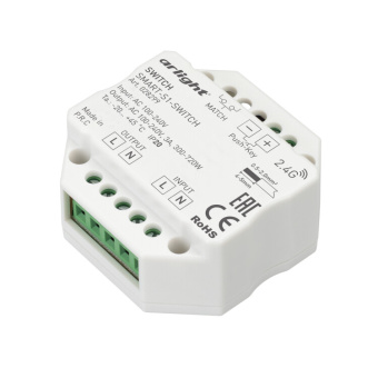 1Ленты светодиодные контроллер-выключатель smart-s1-switch (230v, 3a, 2.4g) (arlight, ip20 пластик, 5 лет) | 028299 | arlight выгодная цена