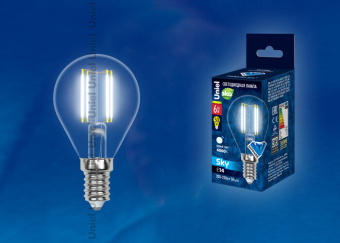 1Лампы (источники света) лампа светодиодная led-g45-6w/nw/e14/cl pls02wh led. "шар", прозр.4000к серия sky. | ul-00001371 | uniel выгодная цена