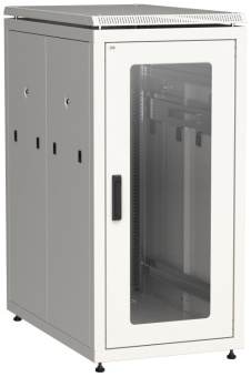 1Шкафы и стойки телекоммуникационные 19 itk linea n 28u 800х1000мм стекл. пер. дв. задн. метал. сер. | ln35-28u81-gm | itk выгодная цена
