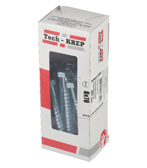 1Крепёж болт din 571 сантехнический оцинк 8х70 (20 шт) - коробка с ок. tech-kr ( 0,452 кг) | 126556 | tech-krep выгодная цена