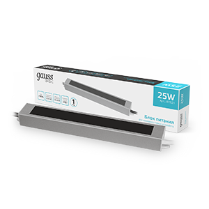 1Ленты светодиодные блок питания basic 12v 25w ip67 1/80 | bt521 | gauss выгодная цена