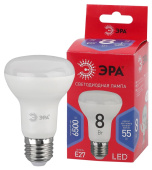 Лампы (источники света) лампа светодиодная red line led r63-8w-865-e27 r е27 / е27 8вт рефлектор холодный дневной свет | б0045336 | эра выгодная цена