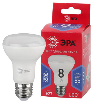 1Лампы (источники света) лампа светодиодная red line led r63-8w-865-e27 r е27 / е27 8вт рефлектор холодный дневной свет | б0045336 | эра выгодная цена