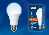Лампы (источники света) лампа светодиодная led-a60-10w/nw/e27/fr/12-24v plo55wh led низковольная 12-24в, «груша», мат., 4000к | ul-00002381 | uniel выгодная цена