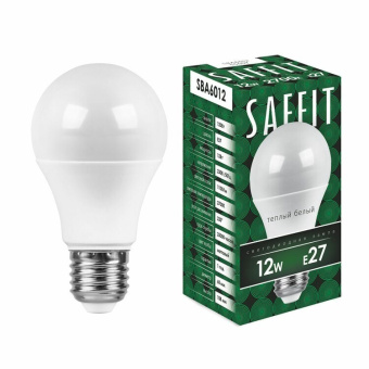 1Лампы (источники света) лампа светодиодная sba6012 12w 2700k 230v e27 a60 | 55007 | saffit выгодная цена