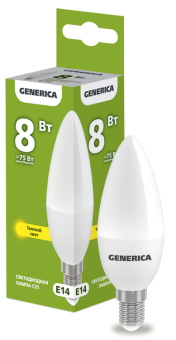 1Лампы (источники света) лампа светодиодная c35 свеча 8вт 230в 3000к e14 generica | ll-c35-08-230-30-e14-g | iek выгодная цена