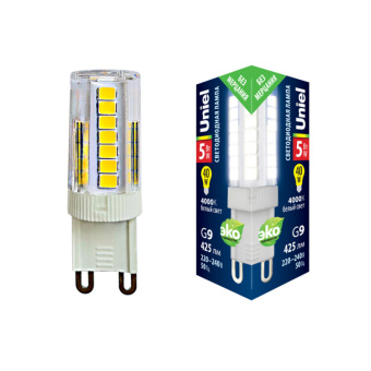 1Лампы (источники света) лампа светодиодная led-jcd-5w/4000k/g9/cl glz09tr led, прозр 4000к | ul-00006749 | uniel выгодная цена