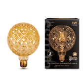 Лампы (источники света) лампа светодиодная filament g120 4w 380lm 2400к е27 golden carat led 1/20 | 105802004 | gauss выгодная цена