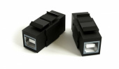 Розетки, адаптеры и модули Keystone kj1-usb-b2-bk вставка формата keystone jack с проходным адаптером usb 2.0 (type b), rohs, черная | 251217 | hyperline выгодная цена