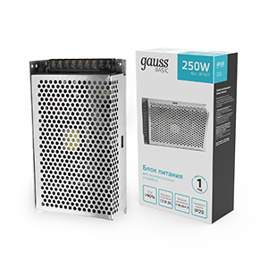 1Ленты светодиодные блок питания basic 12v 250w ip20 1/36 | bt507 | gauss выгодная цена