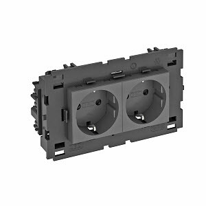 1Розетки, выключатели, звонки электрические розетка двойная 0° modul45connect с з/к, 250 в, 16a (черный) (std-d0c8 swgr2) | 6120440 | obo bettermann выгодная цена