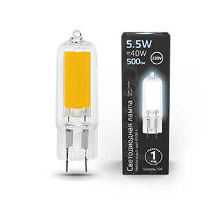 1Лампы (источники света) лампа светодиодная black led g4 ac220-240v 5.5w 500lm 4100k glass | 107807205 | gauss выгодная цена