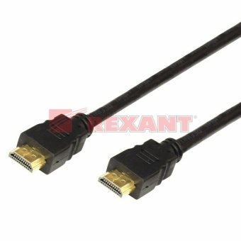 1Шнуры ТВ,Аудио шнур hdmi - hdmi с фильтрами, длина 5 метров (gold) (pvc пакет) | 17-6206 | rexant выгодная цена