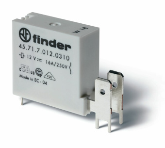 1Реле низкопрофильное миниатюрное электромеханическое реле; монтаж на печатную плату; выводы с шагом 5мм + faston 250(6.3x0.8мм); 1 | 457170061310 | finder выгодная цена