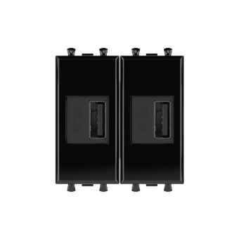 1Розетки, выключатели, звонки электрические usb зарядное устройство "черный квадрат", "avanti", 2.1а, 2 мод. | 4402542 | dkc выгодная цена