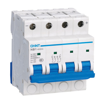 1Модульное оборудование (выключатели, УЗО, АВДТ,  УЗДП) выключатель автоматический четырехполюсный пос.тока nb1-63dc 4p c16a dc1000в 6ka (r) | 182734 | chint выгодная цена