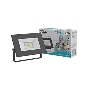 1Прожекторы прожектор светодиодный elementary 30w 2695lm 4000к 200-240v ip65 черный led 1/10 | 613100230 | gauss выгодная цена