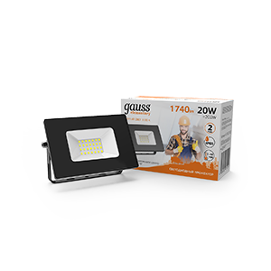 1Прожекторы прожектор светодиодный 20w 1300lm ip65 3000к черный | 613527120 | gauss выгодная цена
