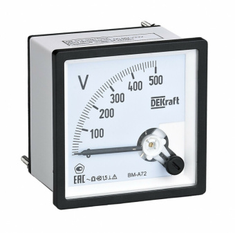 1Измерительное оборудование вольтметр аналоговый 500в ac 72х72 1,5 | 50243dek | dekraft выгодная цена