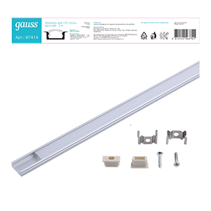 1Ленты светодиодные профиль для ленты led врезной гл 7mm - 2m 1/80 | bt414 | gauss выгодная цена