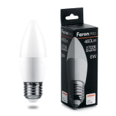 Лампы (источники света) лампа светодиодная .pro lb-1306 свеча e27 6w 2700k osram led | 38050 | feron выгодная цена