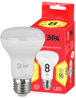 1Лампы (источники света) лампа cветодиодная eco led r63-8w-827-e27 (диод, рефлектор, 8вт, тепл, e27), (10/100/1500) | б0020635 | эра выгодная цена