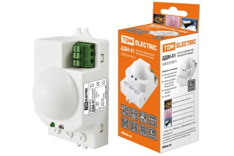 1Комплектующие и вспомогательное оборудование для светильников датчик движения ддм-01 5,8ггц 1200вт, 10-720с, 1-8м, 3+лк, 120(сбоку)+360(сверху)гр ip20, | sq0324-0015 | tdm выгодная цена