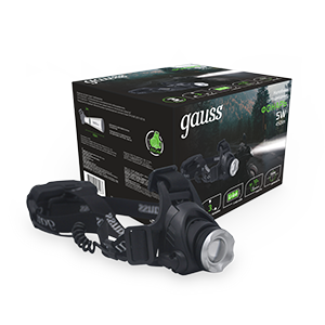 1Фонари фонарь налобный gfl407 5w 450lm li-ion 2400mah led 1/12/48 | gf407 | gauss выгодная цена