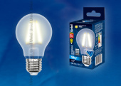 Лампы (источники света) лампа светодиодная led-a60-8w/ww/e27/fr pls02wh led. "груша" мат.. серия sky. 3000к . | ul-00000304 | uniel выгодная цена