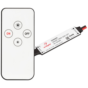 1Ленты светодиодные диммер smart-mini-dim-set (12-24v, 1x4a, пду 4кн, ir) (arlight, ip20 пластик, 5 лет) | 031593 | arlight выгодная цена