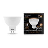 Лампы (источники света) лампа светодиодная led 7вт gu5.3 220в 2700к mr16 | 101505107 | gauss выгодная цена