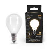 Лампы (источники света) лампа светодиодная black led filament шар opal e14 5w 420lm 2700k | 105201105 | gauss выгодная цена