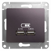 Розетки, выключатели, звонки электрические glossa сиреневый туман usb розетка, 5в/2100ма, 2х5в/1050ма, механизм | gsl001433 | se выгодная цена