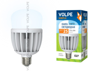 1Лампы (источники света) лампа светодиодная led-m80-25w/nw/e27/fr/s led мат., корпус термопластик 4000к серия simple | 10809 | volpe выгодная цена