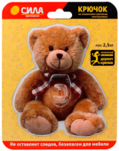 Хозтовары крючок sht12-s1c-12 на силиконовом креплении мишка teddy 12х14.5 см нагрузка до 2,5 кг | б0002519 | сила выгодная цена