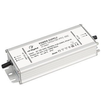 1Ленты светодиодные блок питания arpv-uh24150-pfc-55c (24v, 6.3a, 150w) | 025045 | arlight выгодная цена