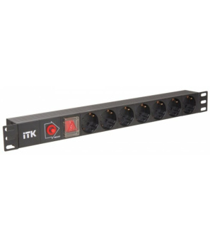 1Шкафы и стойки телекоммуникационные 19 блок розеток 19 (7шт)pdu с led выключателем пвх 1u шнур 2м вилка din49440 (нем.станд) | ph12-7d1-p | itk выгодная цена