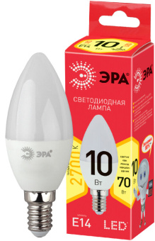 1Лампы (источники света) лампа cветодиодная eco led b35-10w-827-e14 (диод, свеча, 10вт, тепл, e14) (10/100/3500) | б0032961 | эра выгодная цена
