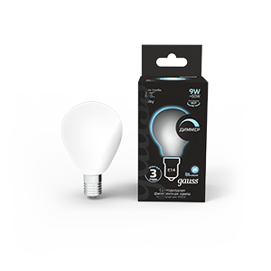1Лампы (источники света) лампа светодиодная filament шар 9w 610lm 4100к е14 milky диммируемая led 1/10/50 | 105201209-d | gauss выгодная цена