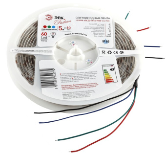 1Ленты светодиодные лента светодиодная ls5050-14,4-60-12-rgb-ip65-1 year-5m | б0002347 | эра выгодная цена