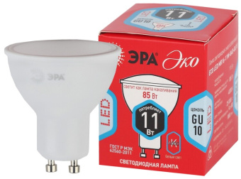 1Лампы (источники света) лампа светодиодная red line eco led mr16-11w-840-gu10 | б0040878 | эра выгодная цена