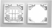 Розетки, выключатели, звонки электрические pfr00-9002-01 рамка 2-местная горизонтальная, серия эрна, белый | 39055 | stekker выгодная цена