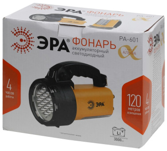 1Фонари фонарь прожекторный pa-601 альфа 19xled + 24xled, литий 3ач, зу 220v+12v, карт] | б0031036 | эра выгодная цена