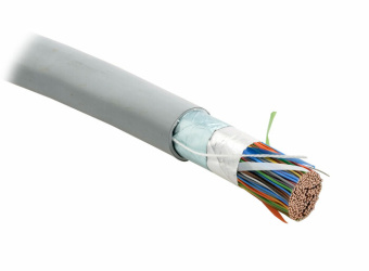1Кабель витая пара (UTP, FTP) futp100-c3-s24-in-pvc-gy кабель витая пара, экранир. f/utp, категория 3, 100 пар (24 awg),одножил. (solid), экран-фольга, pvc | 19482 | hyperline выгодная цена